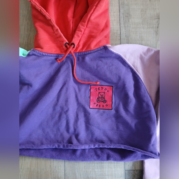 Teddy Fresh Hoodie Women's Multicolored Sweatshirt. Size M - Picture 2 of 4